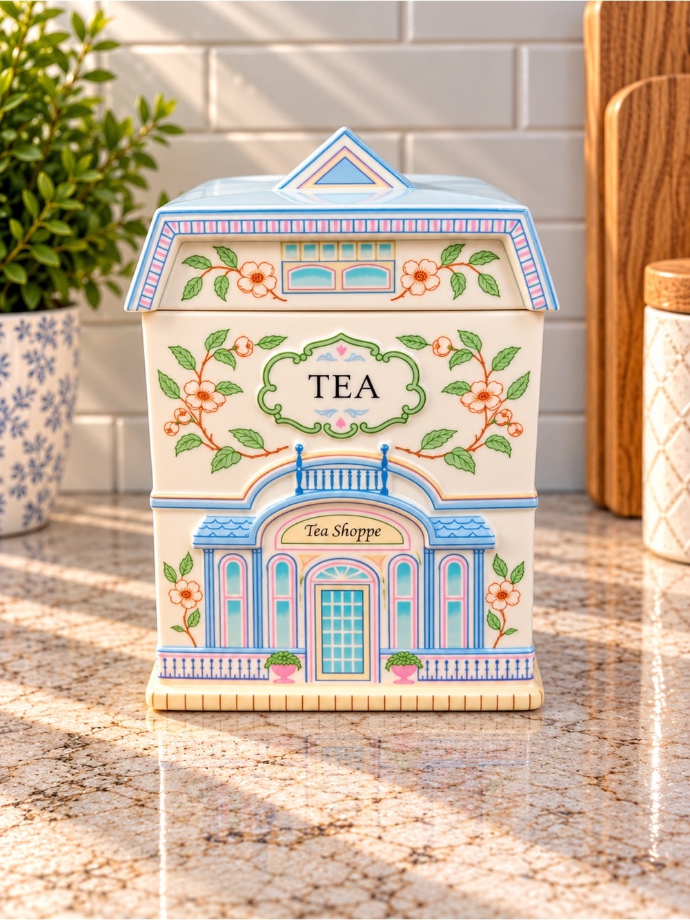 Lenox Spice Village Tea Canister | Tea Shoppe | Fine Porcelain 1990
